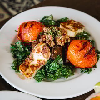 Lunch - Grilled Portobello with Halloumi Cheese